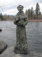 St. Francis Statue, Concrete, Stained