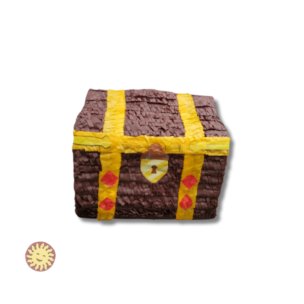 Meravigliosa Cassa dei Pirati Pinata da Tirare/Marrone-Oro Meravigliosa Cassa dei Pirati Pinata da Tirare/Marrone-Oro