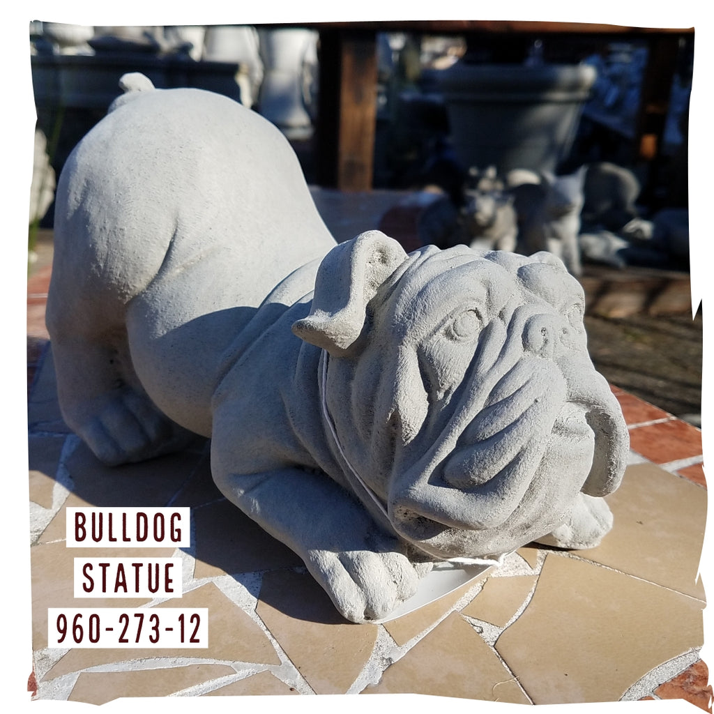 Statuary, Animal  Bulldog Statue, Natural Concrete, Sm – Little Baja's  Online Store