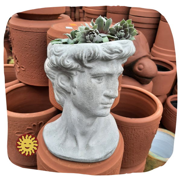 greek statue head planter pot Planter, Concrete