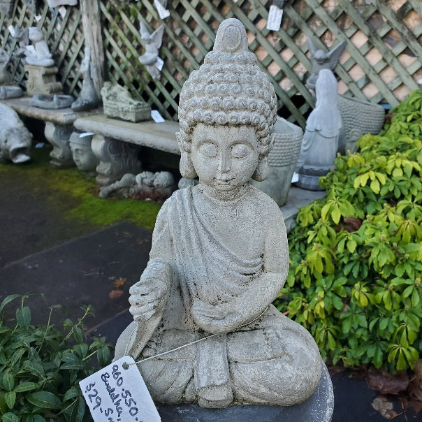 Statuary, Spiritual | Buddha Statue, Small, Natural Concrete