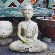 Statuary, Asian | Buddha Statue, Meditation, Sash, Natural Concrete
