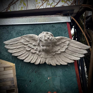 Concrete Angel Wings Wall Plaque