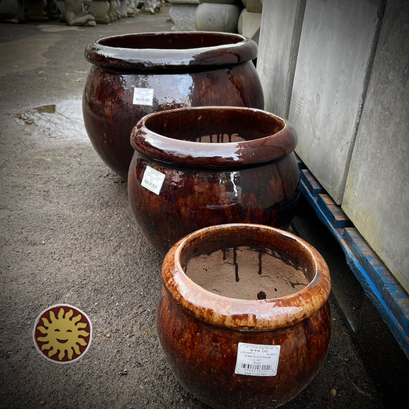 Brown Glazed Planters