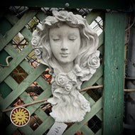 Goddess Head Wall Planter, Concrete