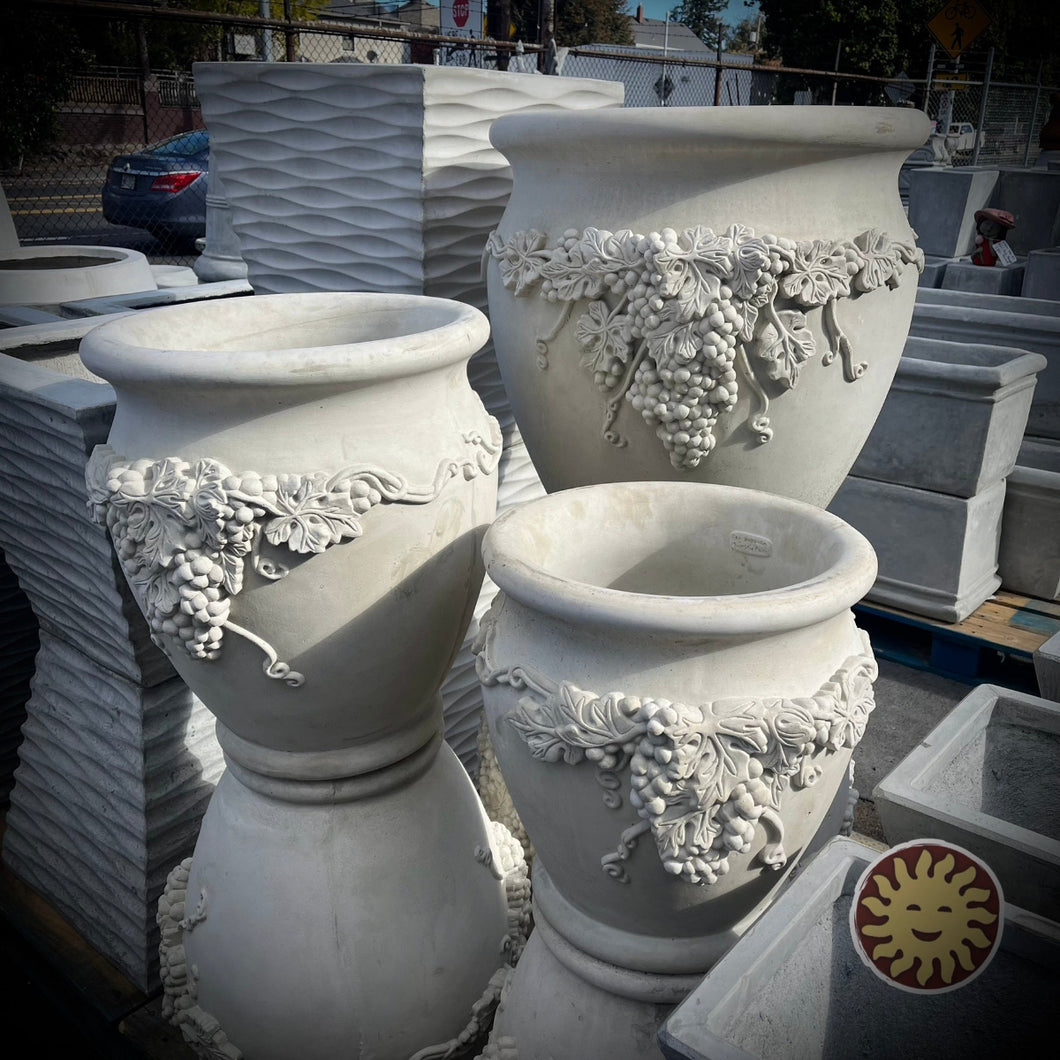 white concrete plant pot Planter, Concrete