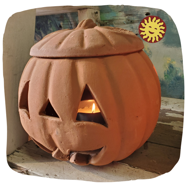 Jack O' Lantern, Two-Piece, Medium Natural Terra Cotta