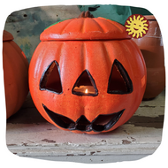 Terra Cotta | Jack O' Lantern Pumpkins, Two-Piece (Natural or Painted)