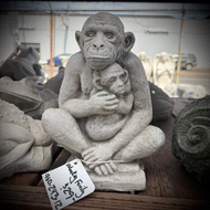 Concrete Monkey with Baby Statue