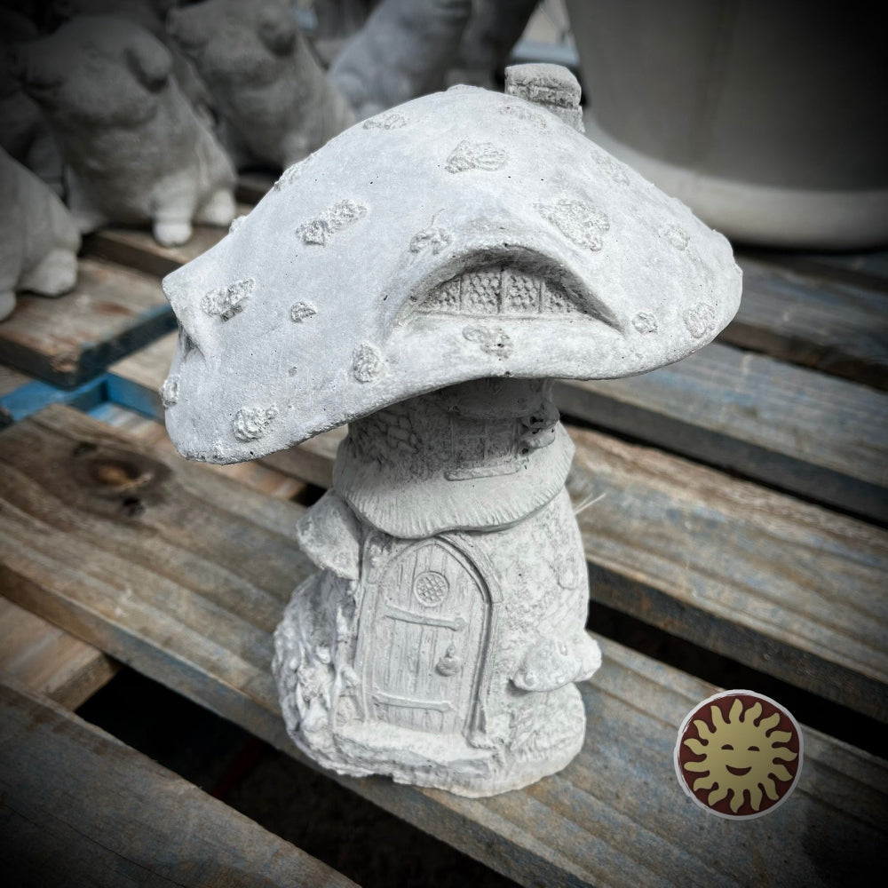 Concrete Mushroom House Statue