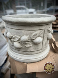 Round Lemon Planter Concrete