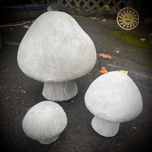 Short Mushroom Statues Concrete