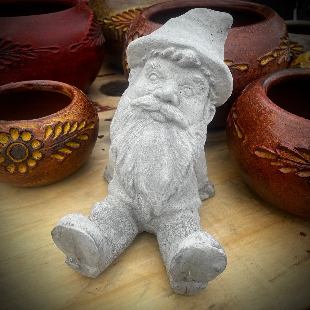 Sitting Gnome Statue, Concrete