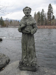 St. Francis Statue, Concrete, Stained