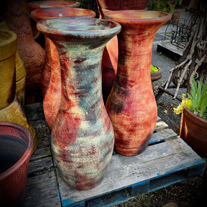 Painted Tall Jars, 37in