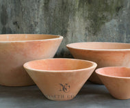 Low Tapered Bowl Planters, Tapered
