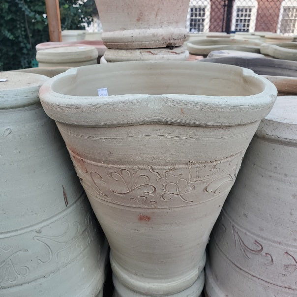 ceramic plant pots for sale Tunisian White Clay, Emerald Planter (Two-Sizes: 12" & 14") – Little Baja Home & Garden Decor