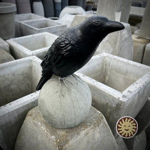 Crow on Sphere Statue, Painted