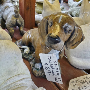 Painted Dachshund Statue