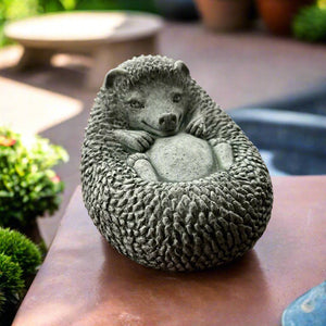 Concrete Hedgehog Statue, Stained