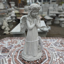 Statuary | Angel w/ Wings Statue, Small, 14", Natural Concrete