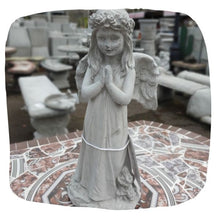 Statuary | Angel w/ Wings Statue, Small, 14", Natural Concrete