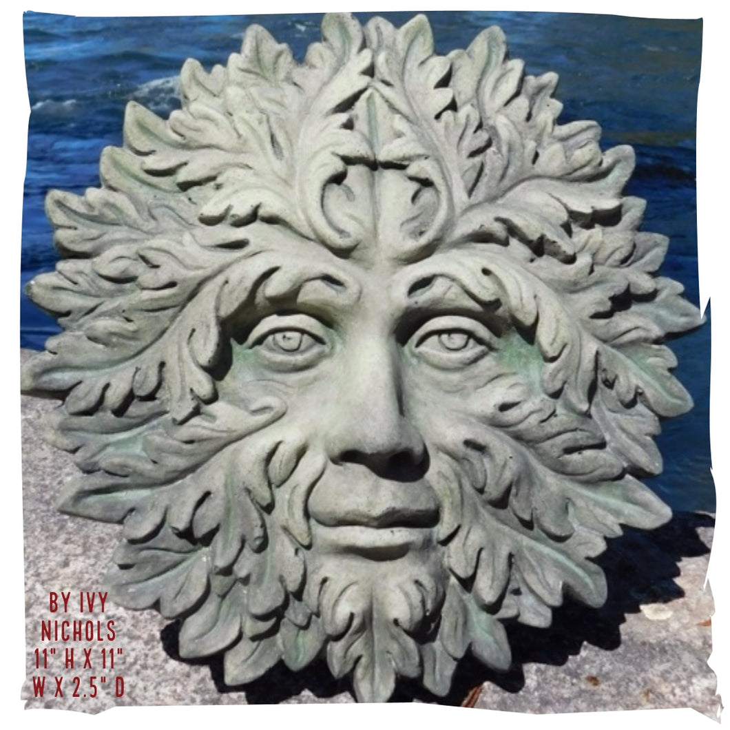 Belgium Greenman Plaque, Concrete