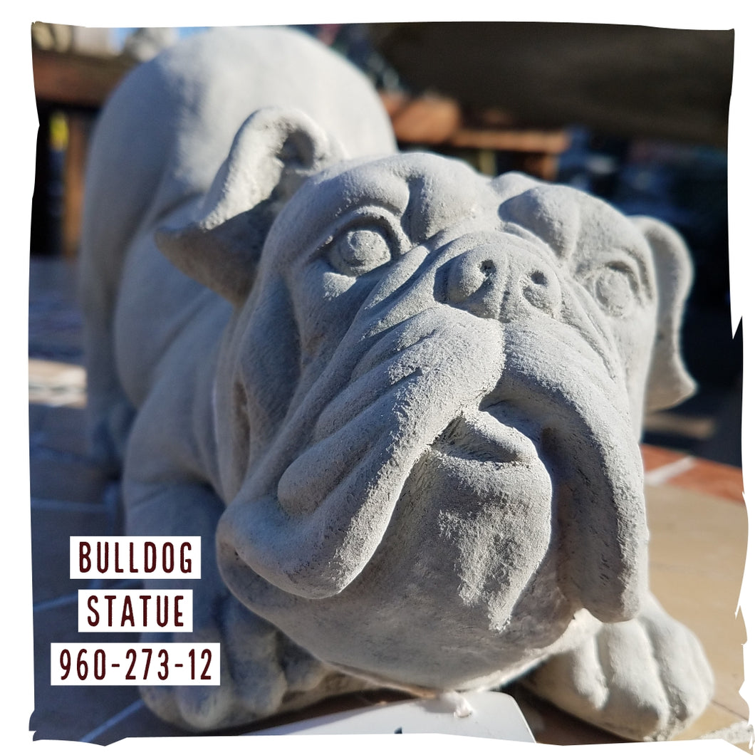 Statuary, Animal | Bulldog Statue, Natural Concrete, Sm