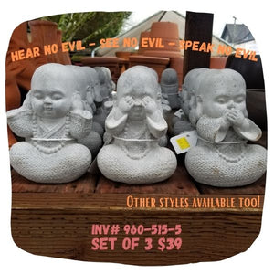 Mini Buddha Hear No Evil Statues