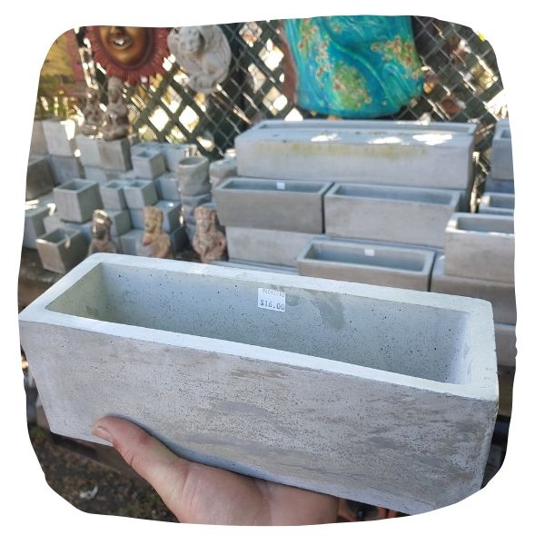 Mini Rectangle Planters, Concrete