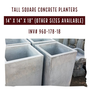Tall Square Concrete Planters