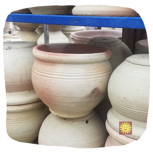 Tunisian White Clay Planter | Caspo Liscio Jar, Ball Pot (12" & 14")