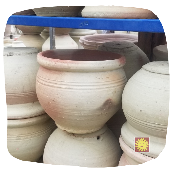 Tunisian White Clay Planter | Caspo Liscio Jar, Ball Pot (12