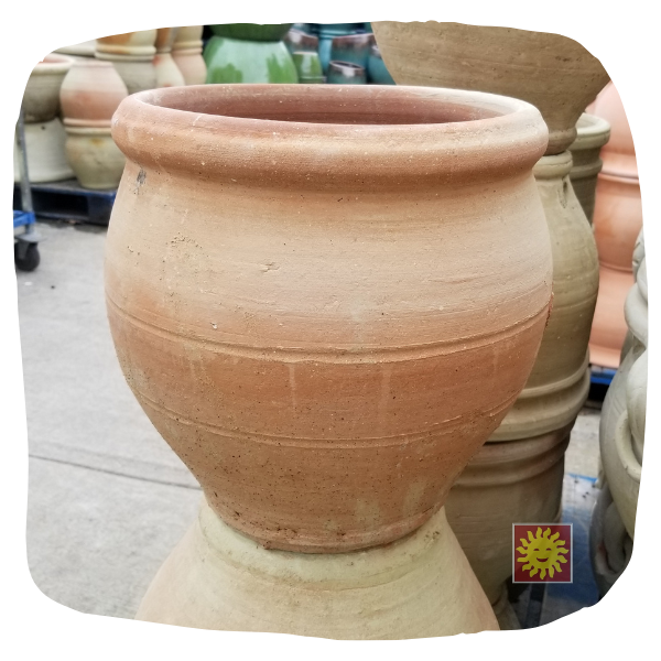 Tall Terracotta White Planter